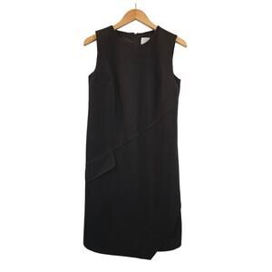 Halogen Classic Black Jumper Dress Asymetrical Hem Shift Sleeveless Small